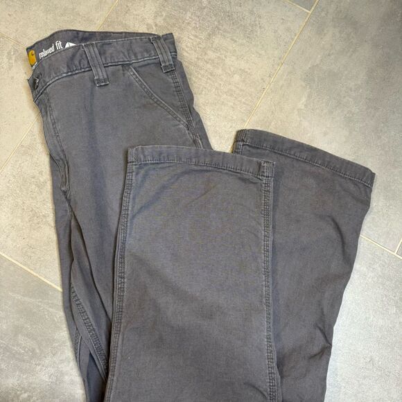 Carhartt Rugged Flex Rigby Canvas Pants Mens 36x30 Gray 102291 Workwear - Picture 9 of 10